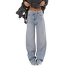 Jeans Larghi Donna Quattro Stagioni Standard Brillantinato