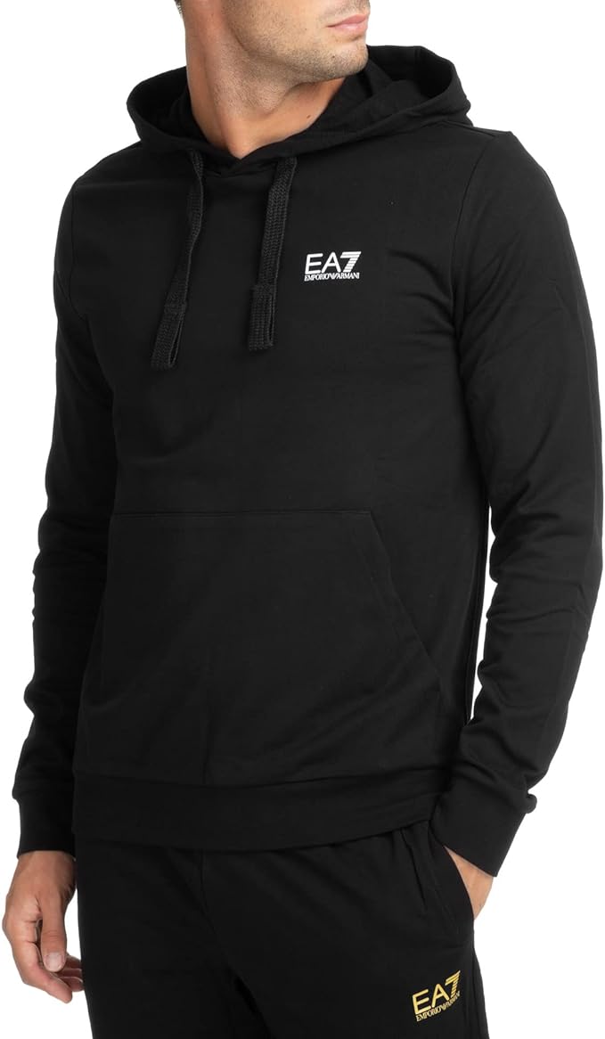 FELPA EA7 Felpa Core Identity con cappuccio NERO